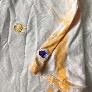 Bleached out yellow champion tee